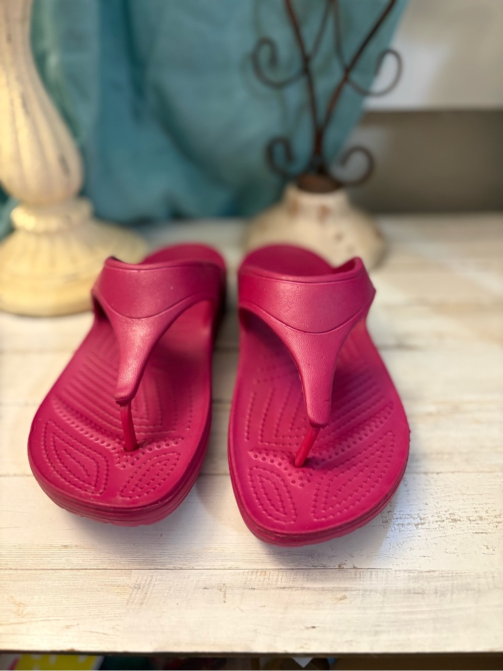 Hot Pink Thong Crocs